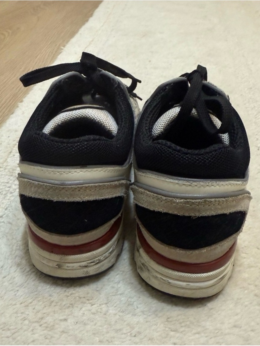 CHANEL Cream Black and Red Logo Women’s Sneakers - Picture 4 of 5